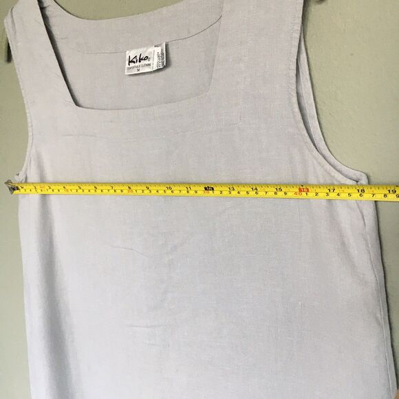 Kiko Comfortable Clothing Linen Maxi Dress Medium Sleeveless Embroidered Boho - Picture 11 of 14